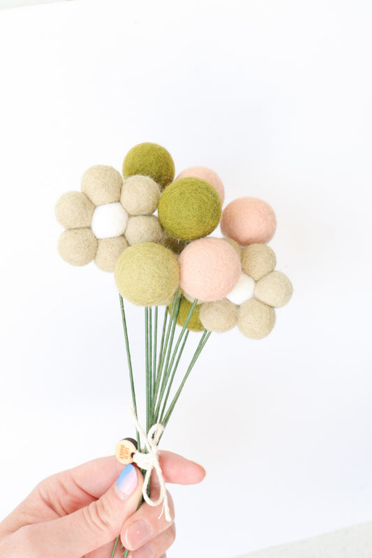 Sage Felt Ball Bouquet