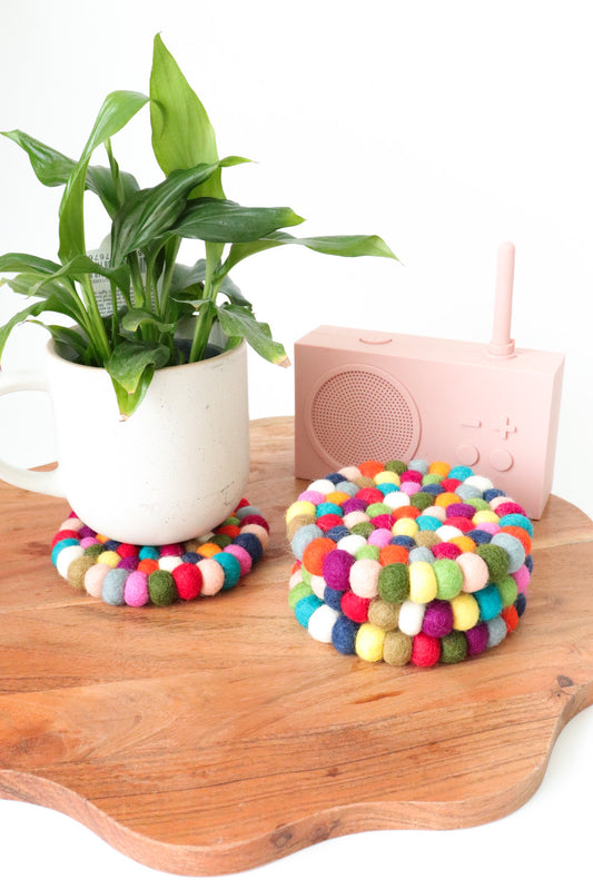 Felt Ball Coasters - Set of 4