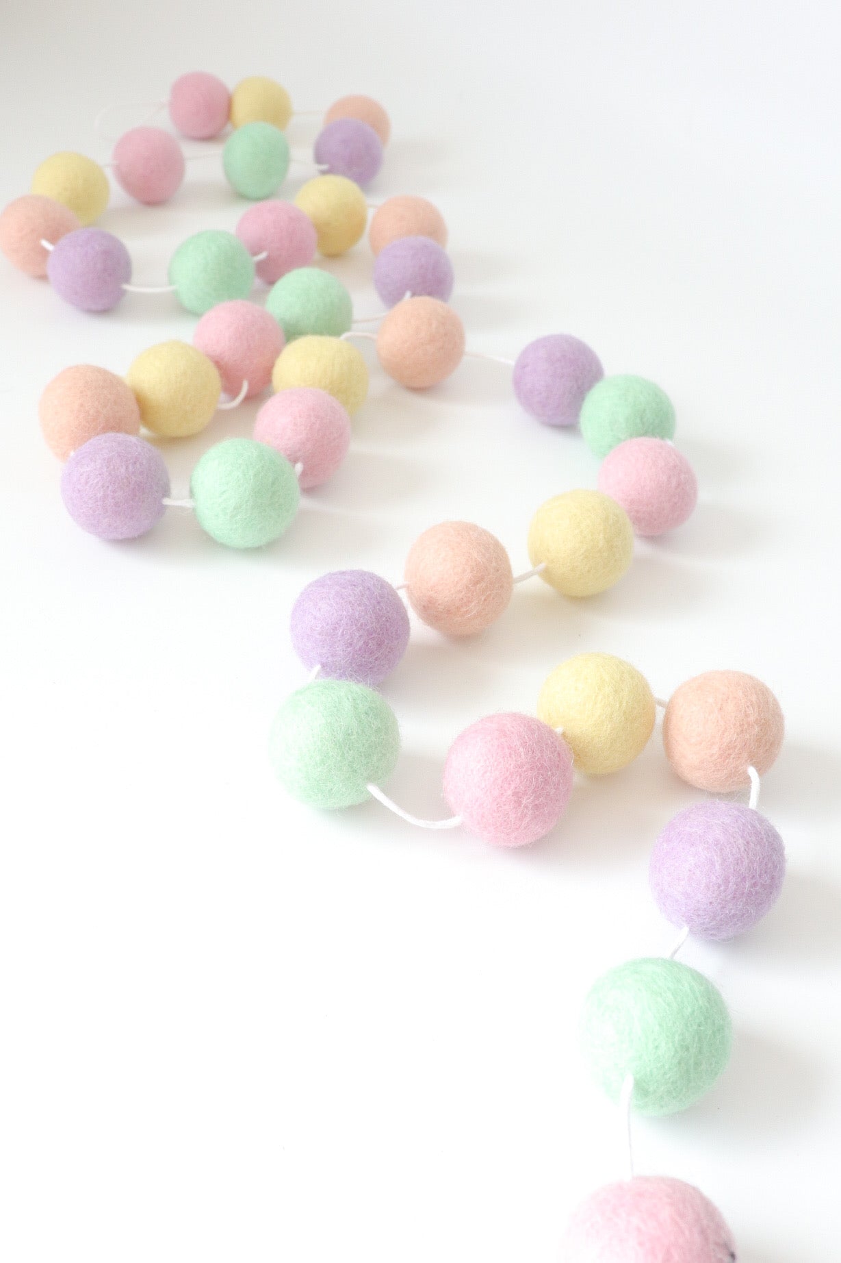 Pastel Easter Felt Ball Garland