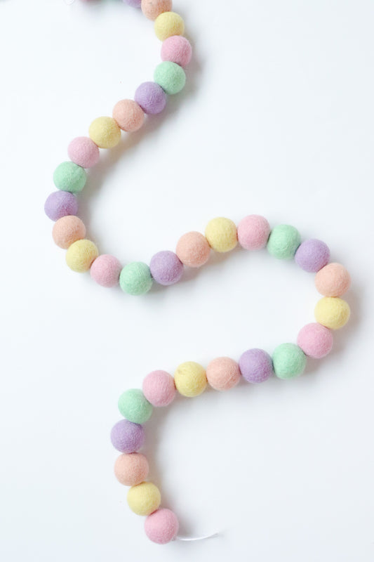 Pastel Easter Felt Ball Garland