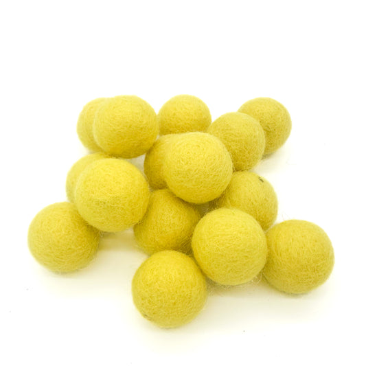 YELLOW  FELT BALL (5)