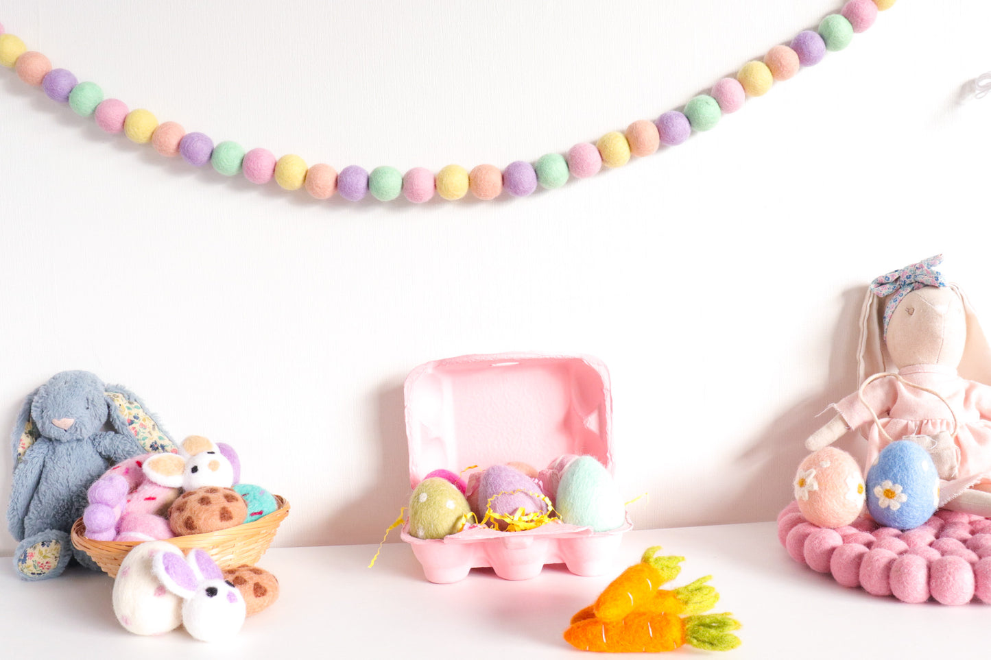 Pastel Easter Felt Ball Garland