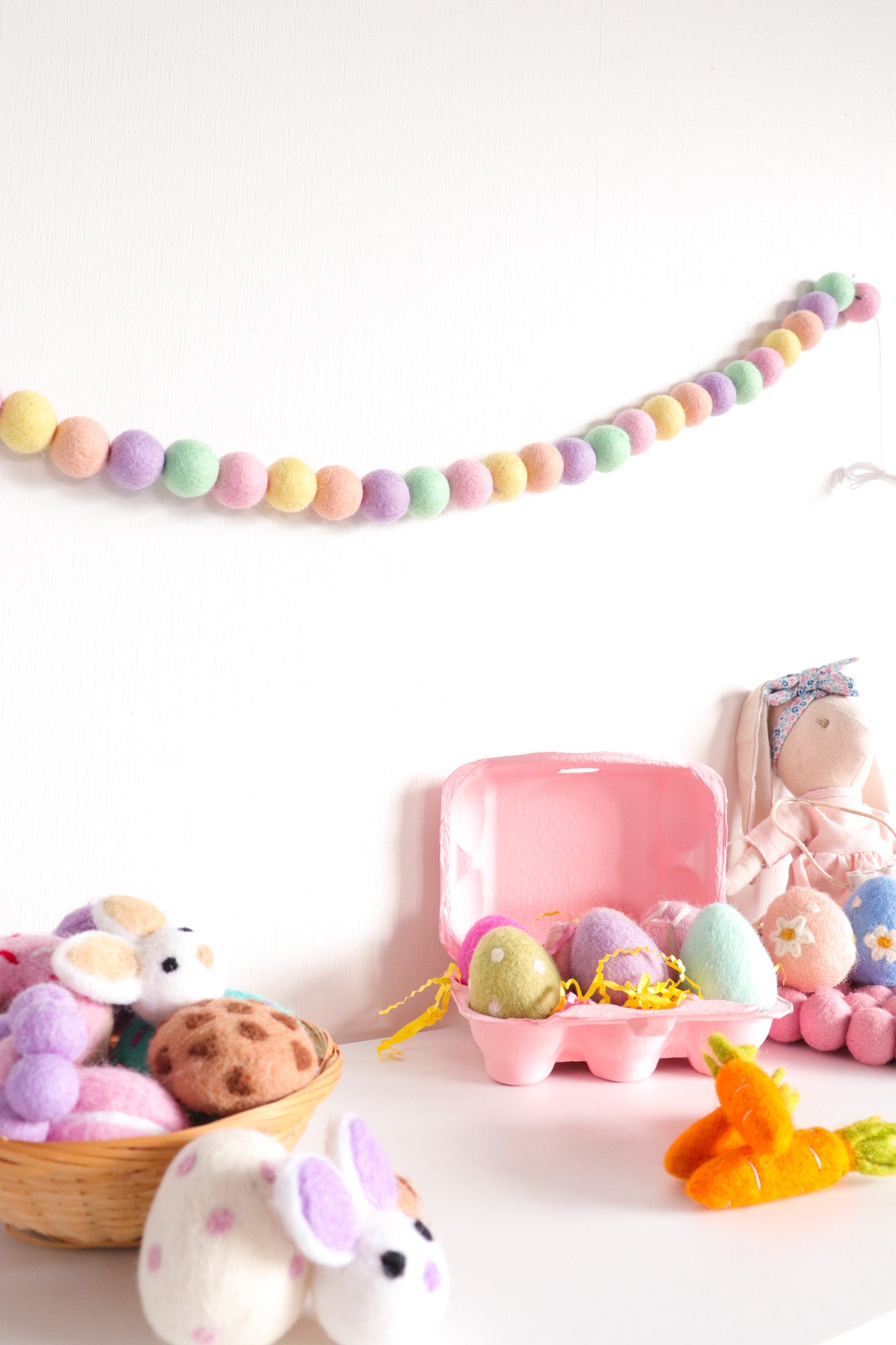 Pastel Easter Felt Ball Garland
