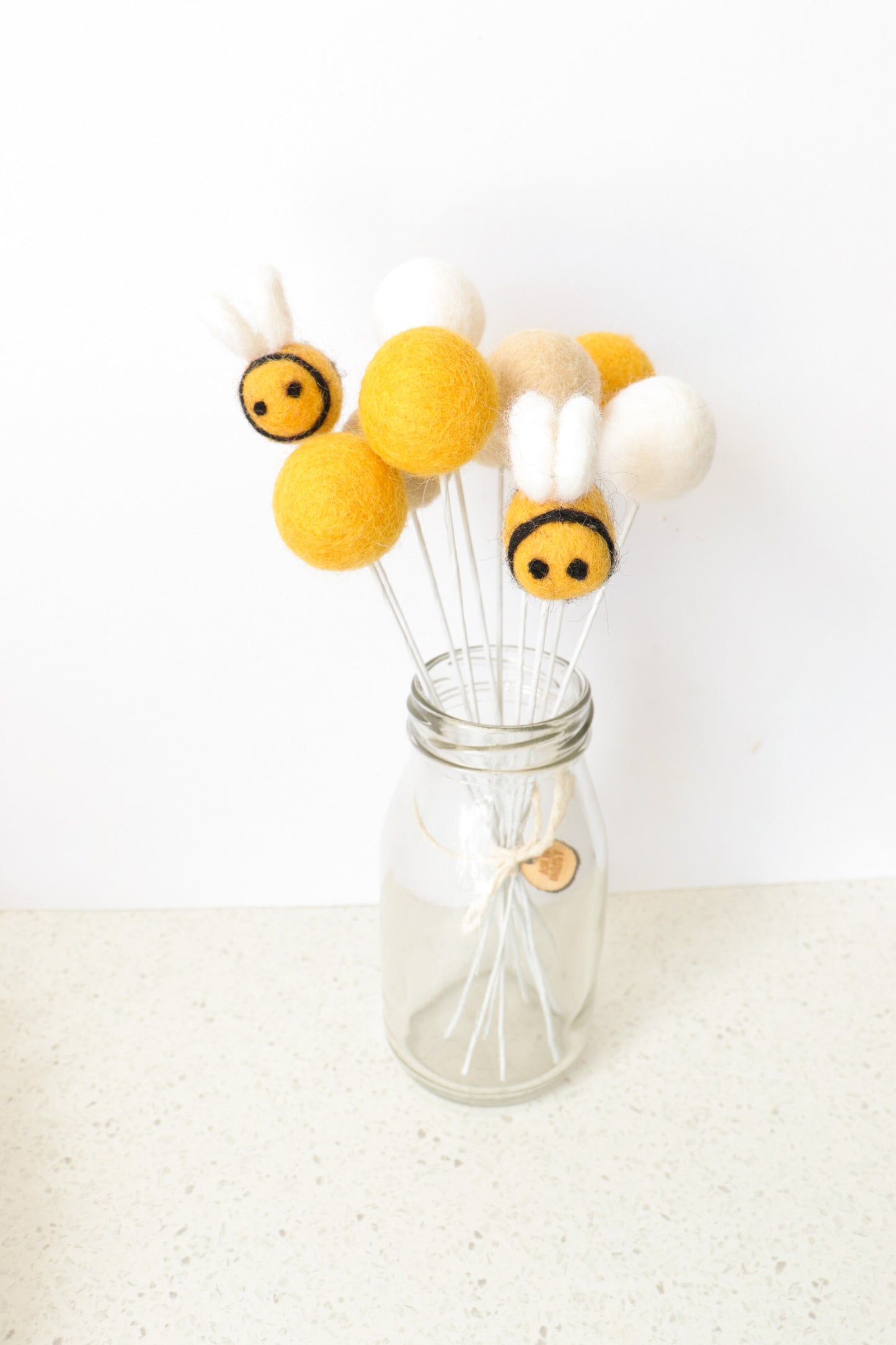 Mustard Felt Ball Bouquet
