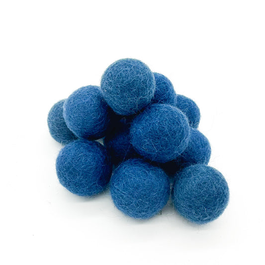 PETROL BLUE FELT BALL (60)