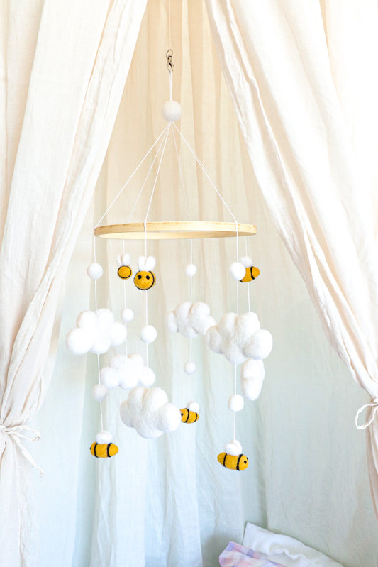 Bee & Cloud Baby Mobile