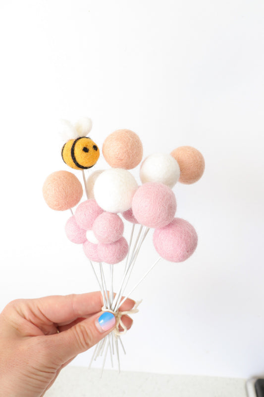 Blush Felt Ball Bouquet