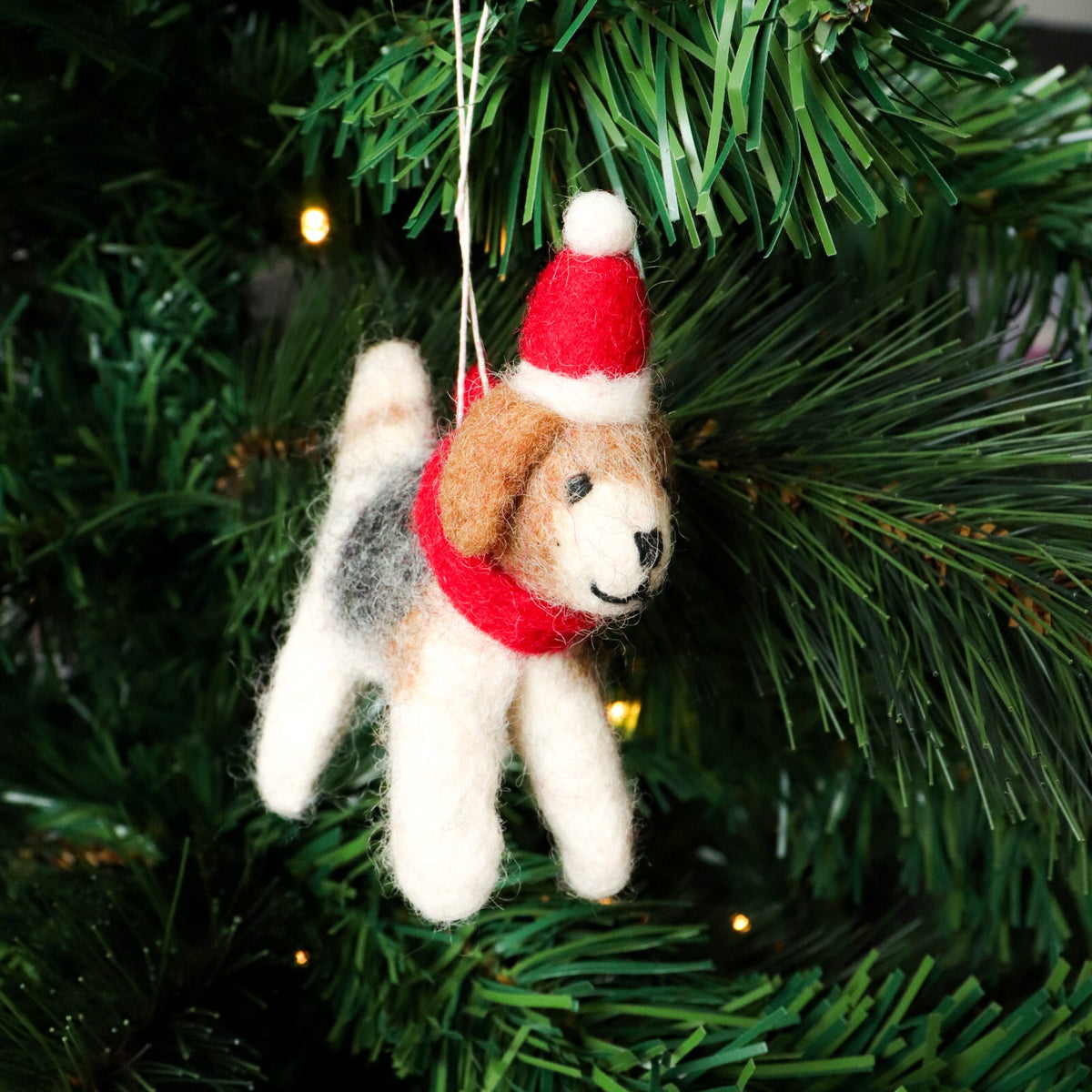 Felt Christmas Dog Ornament