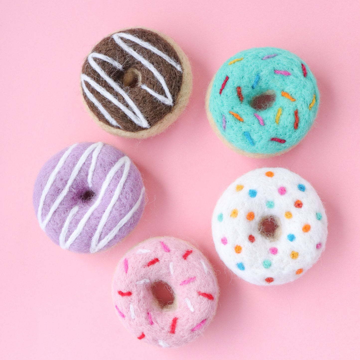 4 Pack Felt Donuts