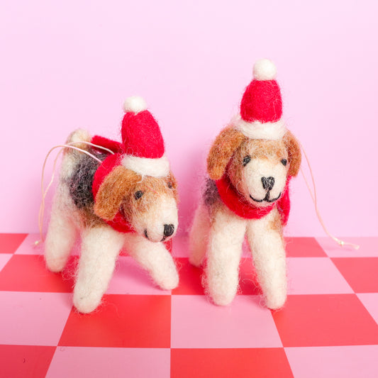 Felt Christmas Dog Ornament