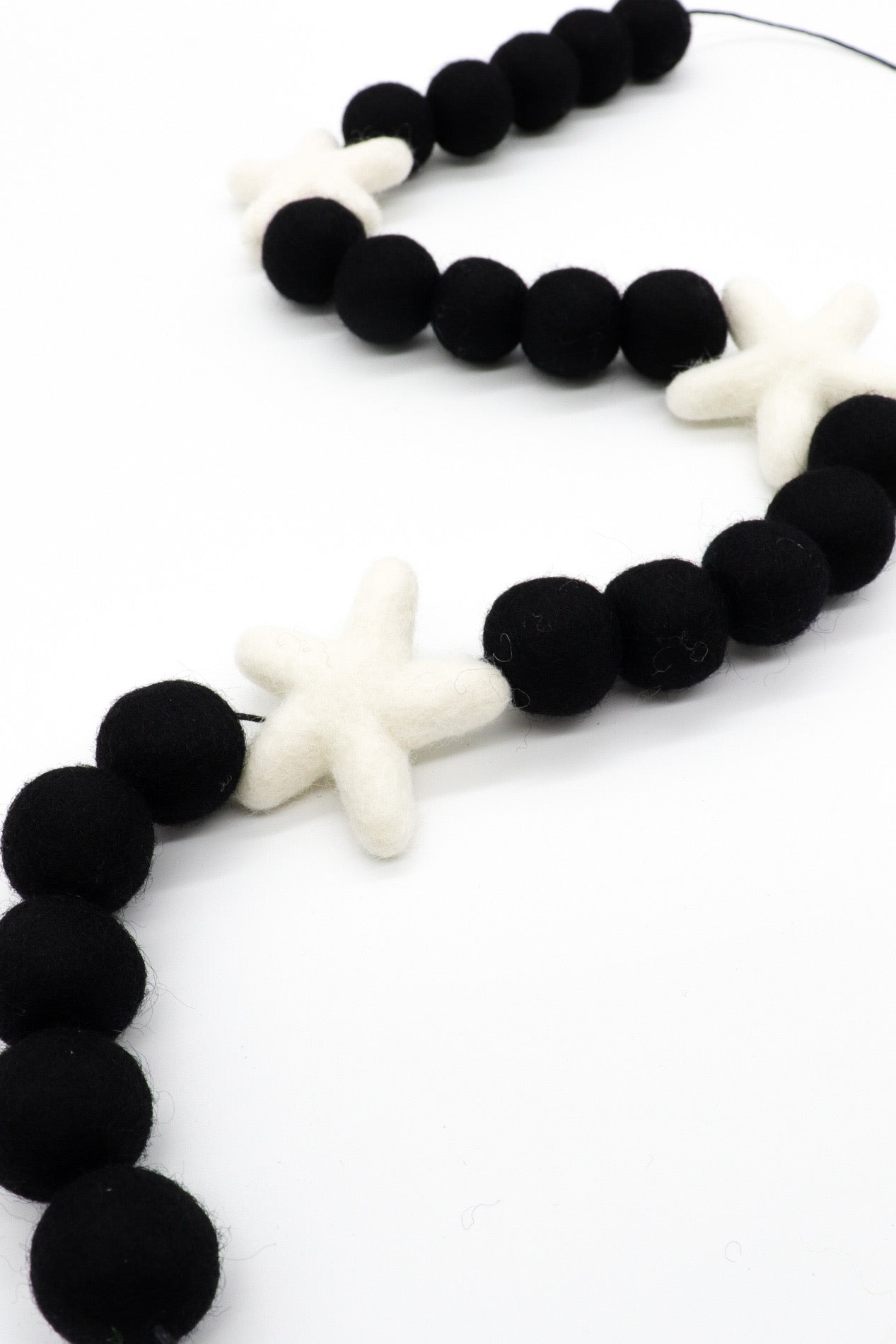 Black with White Star Garland