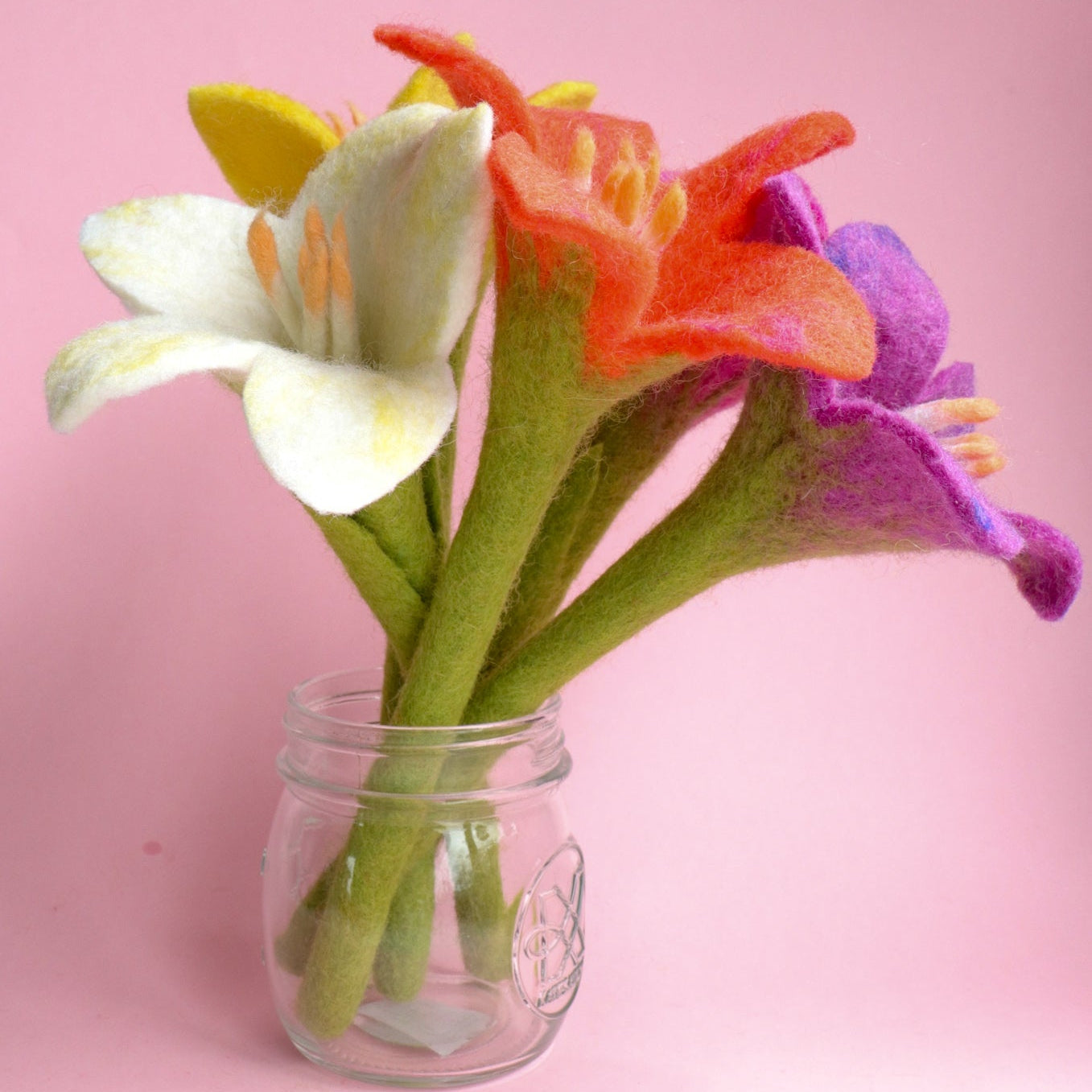 Forever Bloom Felt Flowers (set of 5)