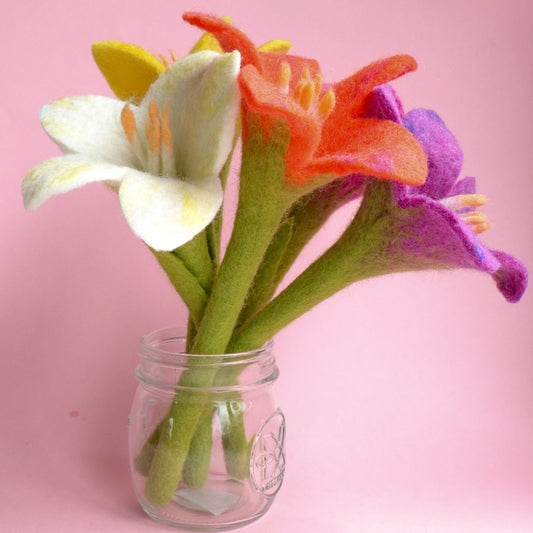 Forever Bloom Felt Flowers (set of 5)