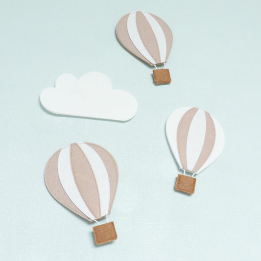 FLOATING FELT HOT AIR BALLOONS & CLOUDS