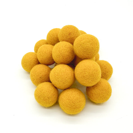 MUSTARD FELT BALL (100)