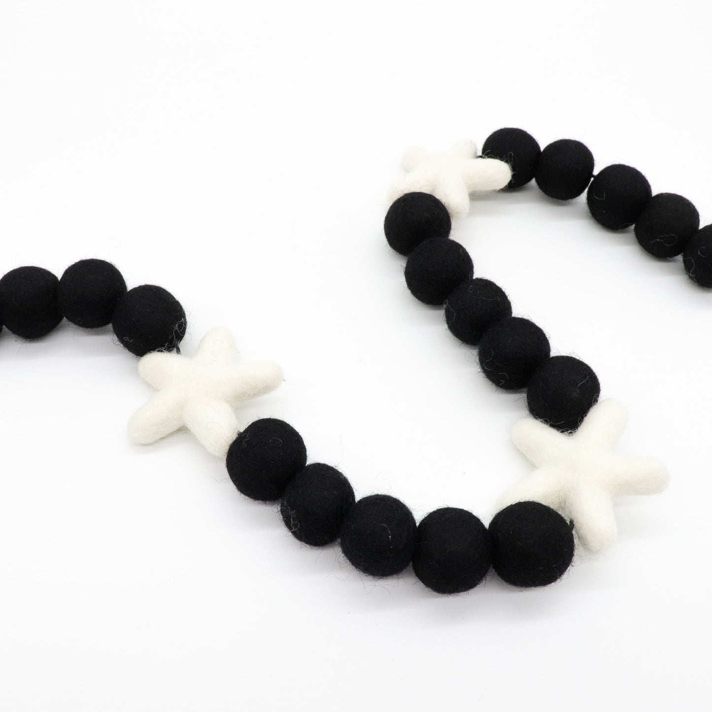 Black with White Star Garland