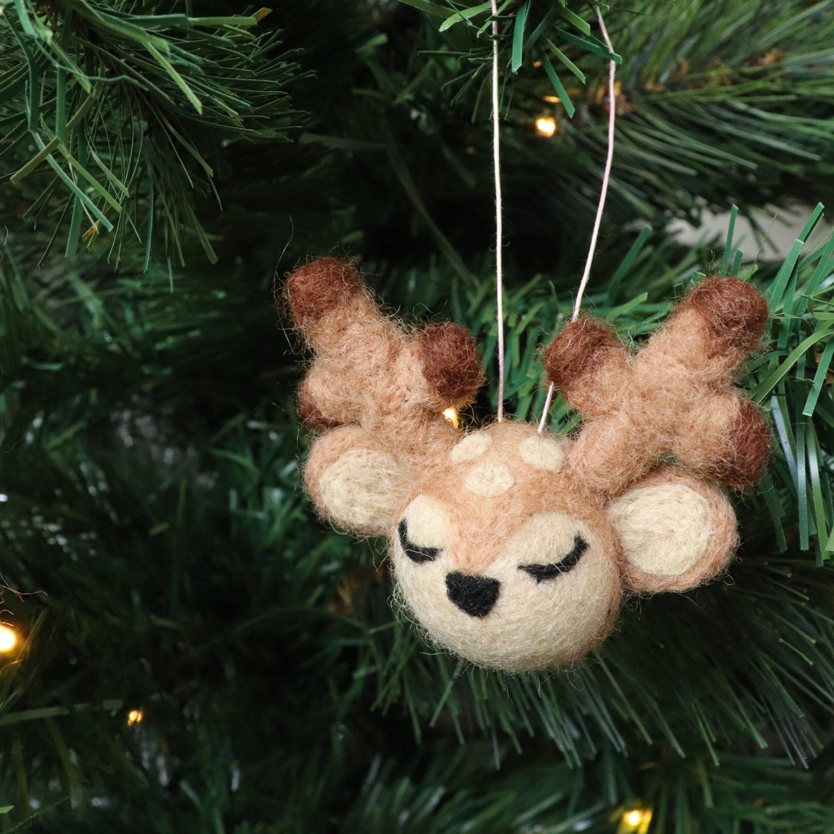 Felt Reindeer Face Christmas Ornament