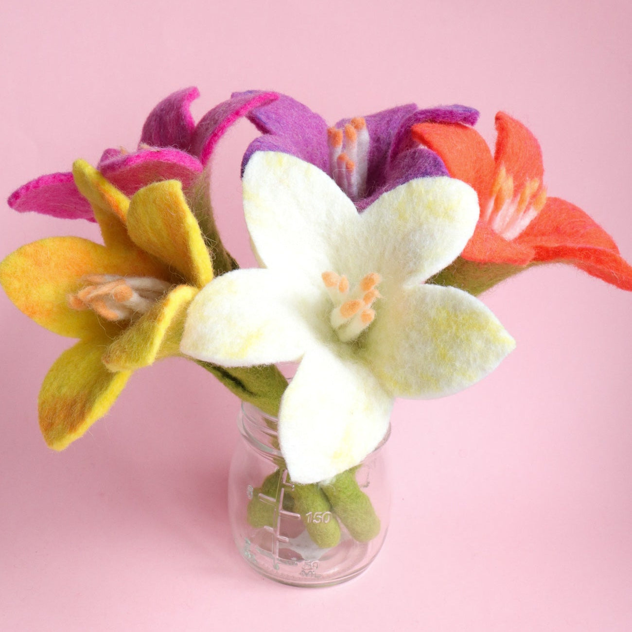 Forever Bloom Felt Flowers (set of 5)