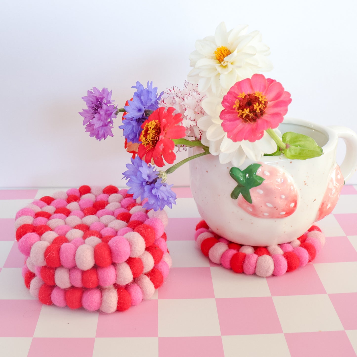 Felt Ball Coasters - Set of 4