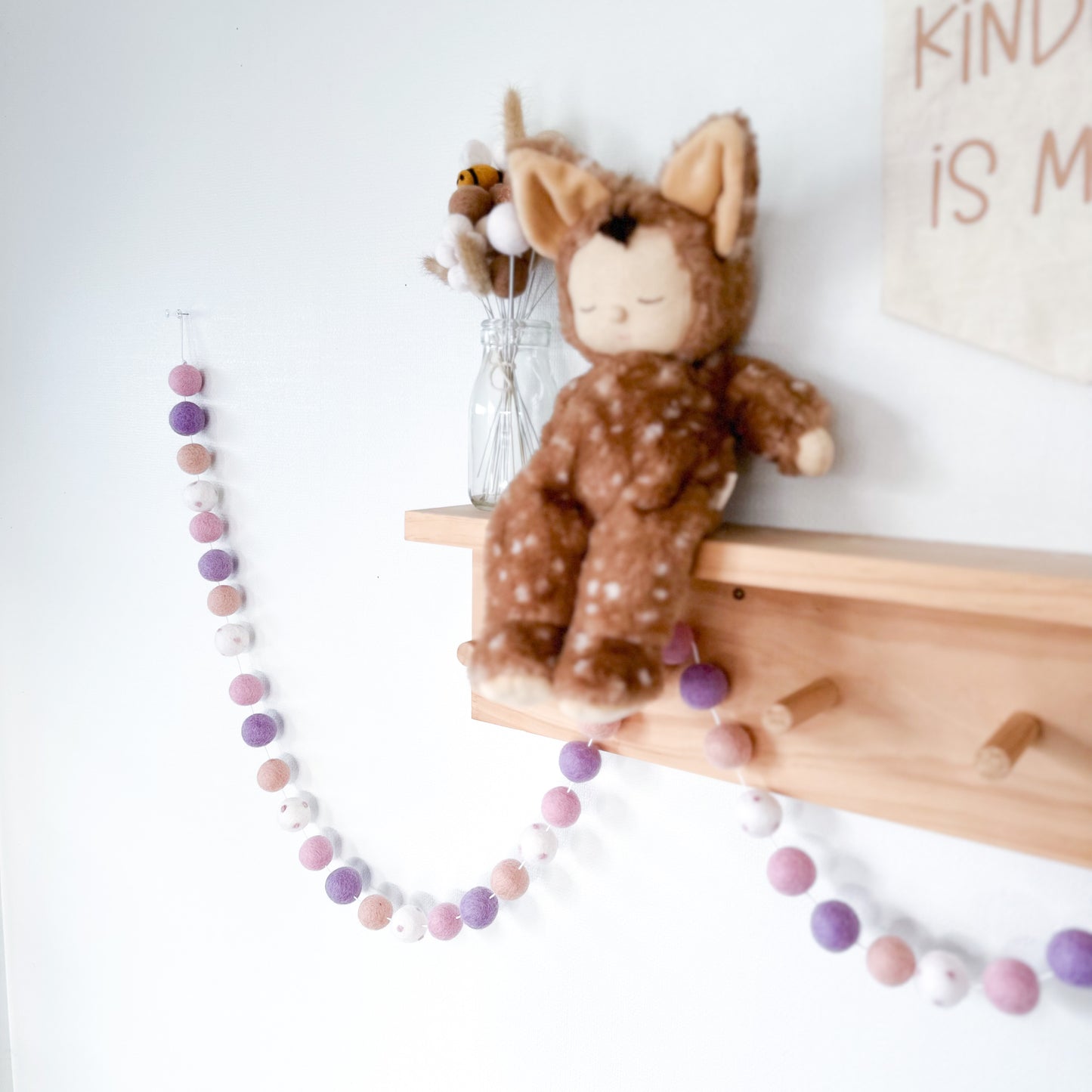 Lilac Blush Felt Ball Garland