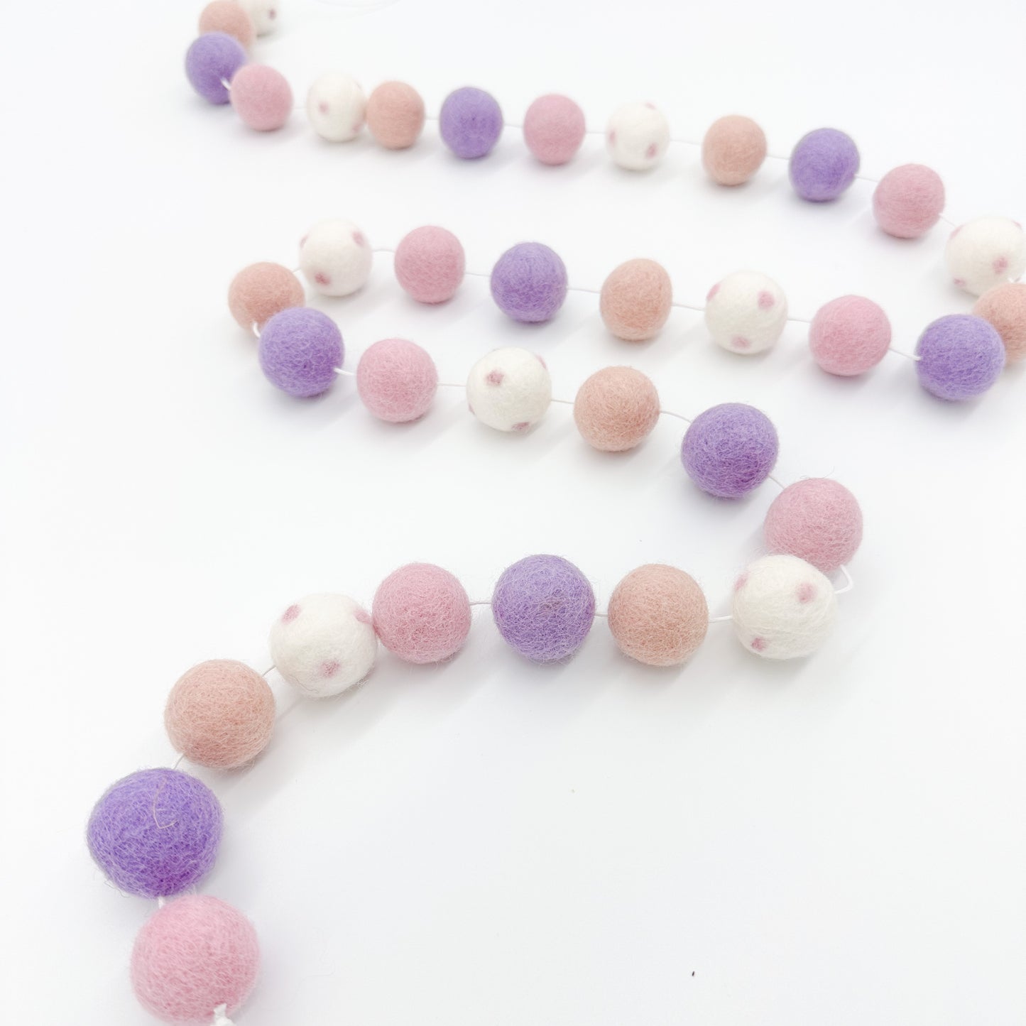 Lilac Blush Felt Ball Garland