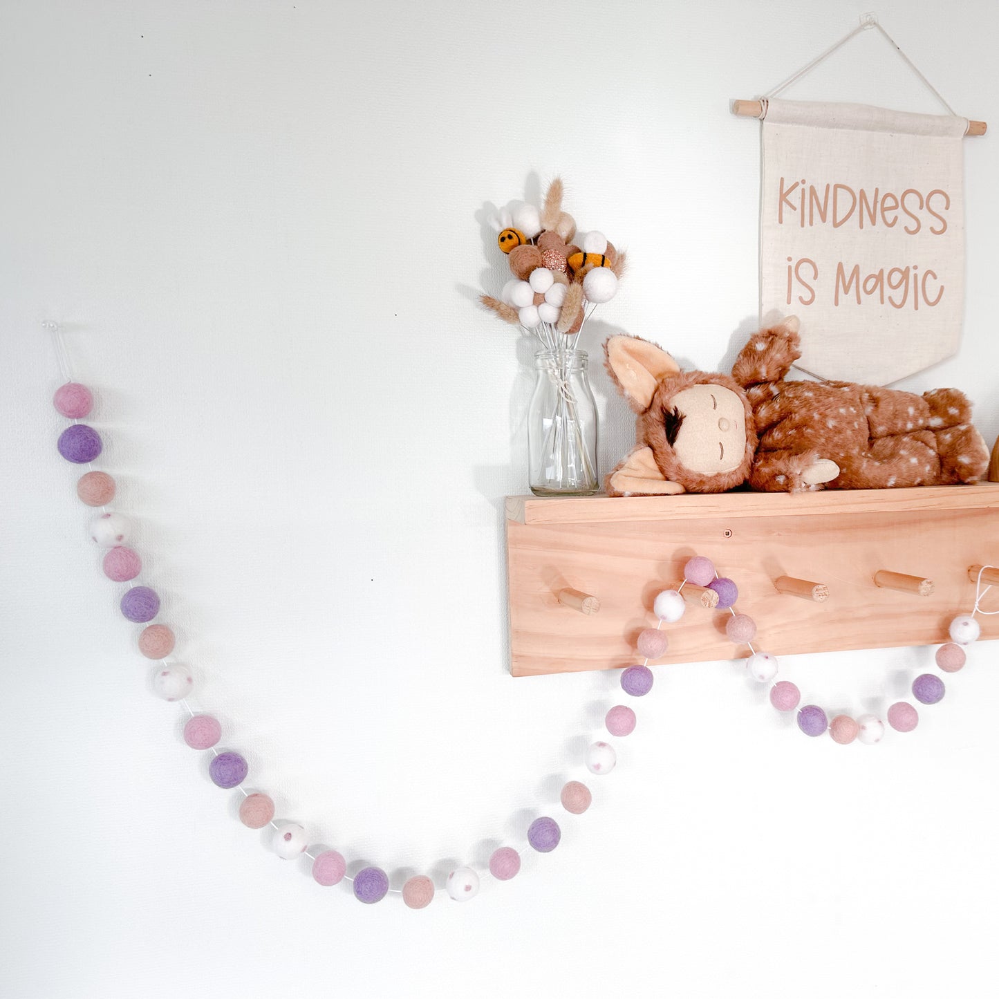 Lilac Blush Felt Ball Garland