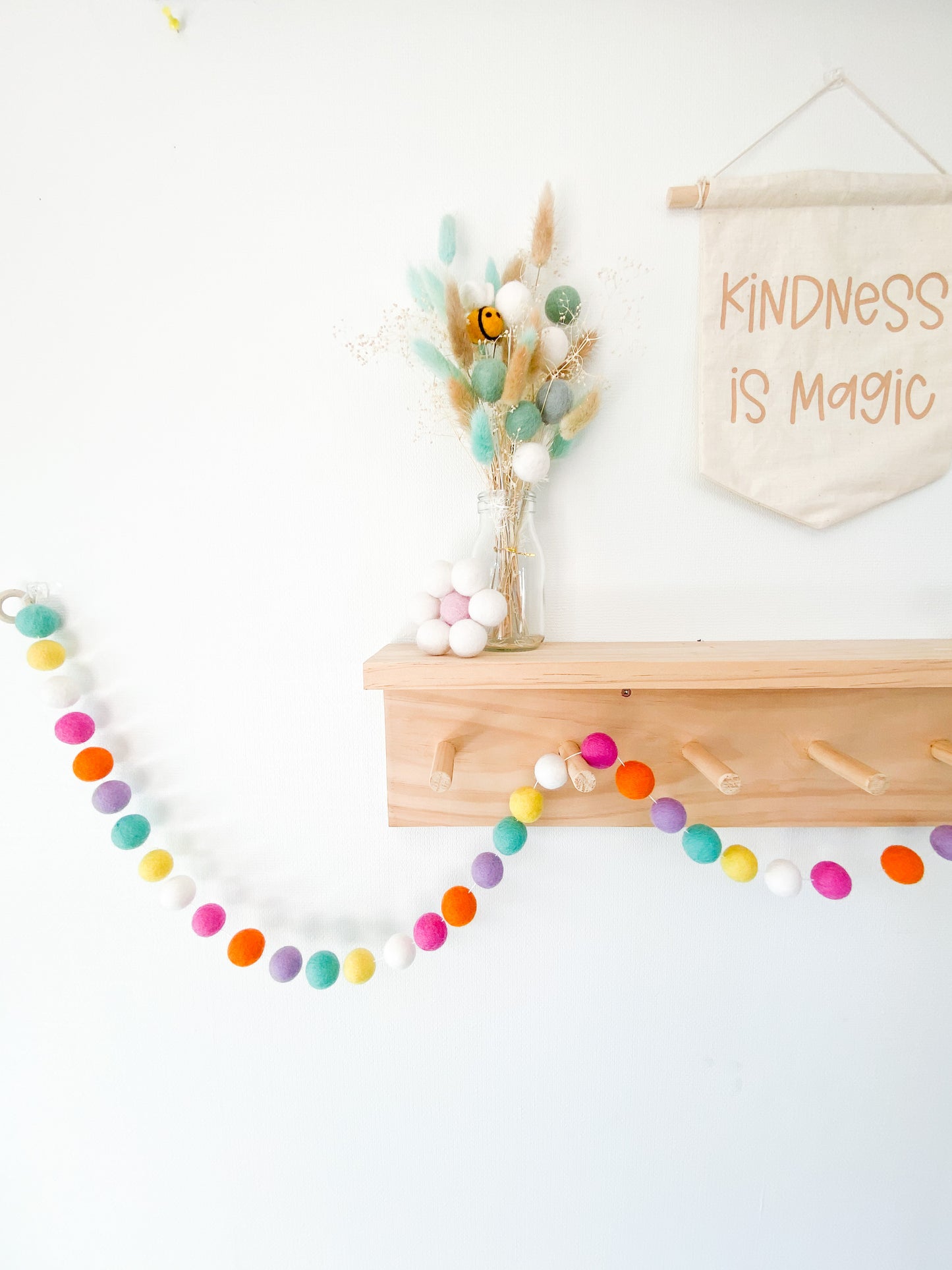 Bright Felt Ball Garland