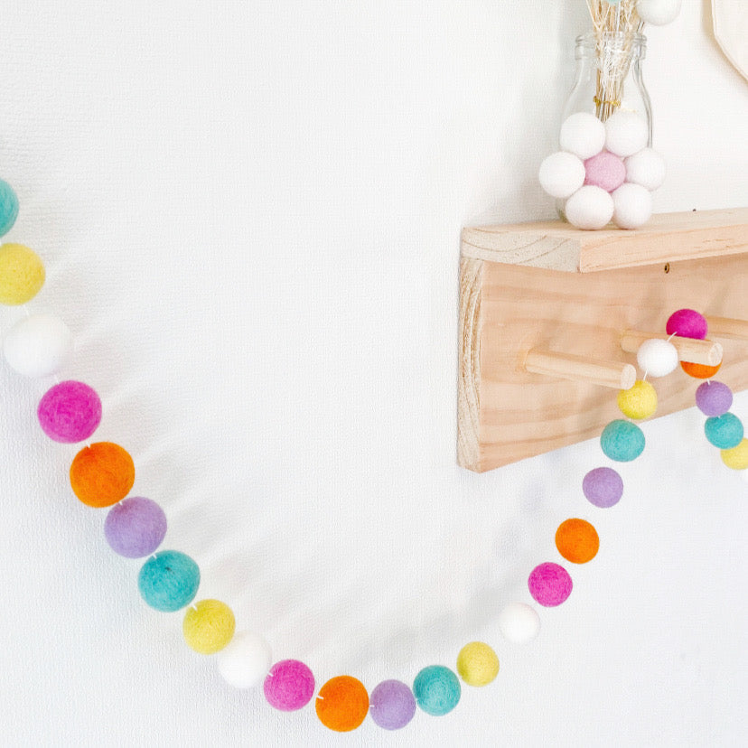 Bright Felt Ball Garland